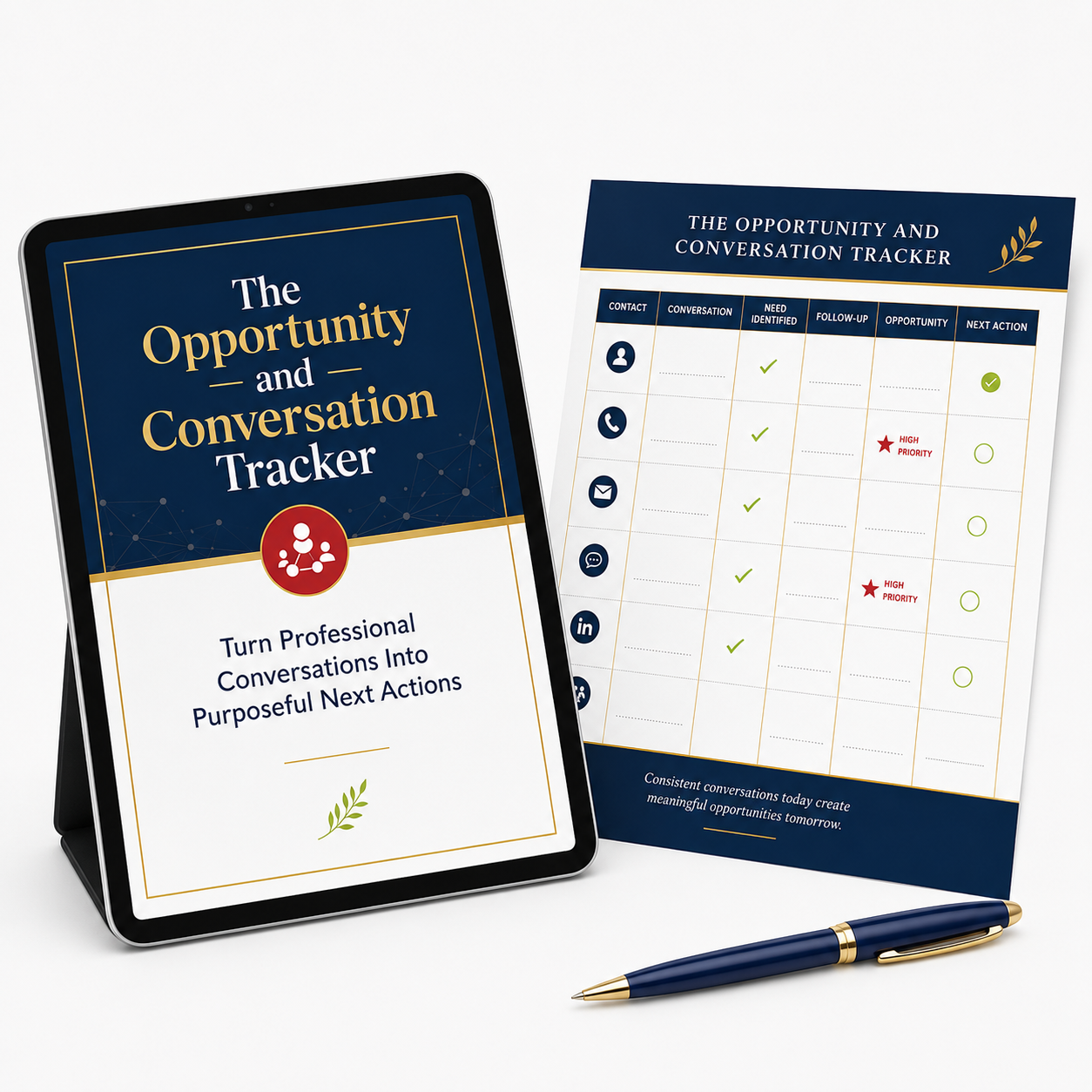 Opportunity and professional conversation tracking worksheet
